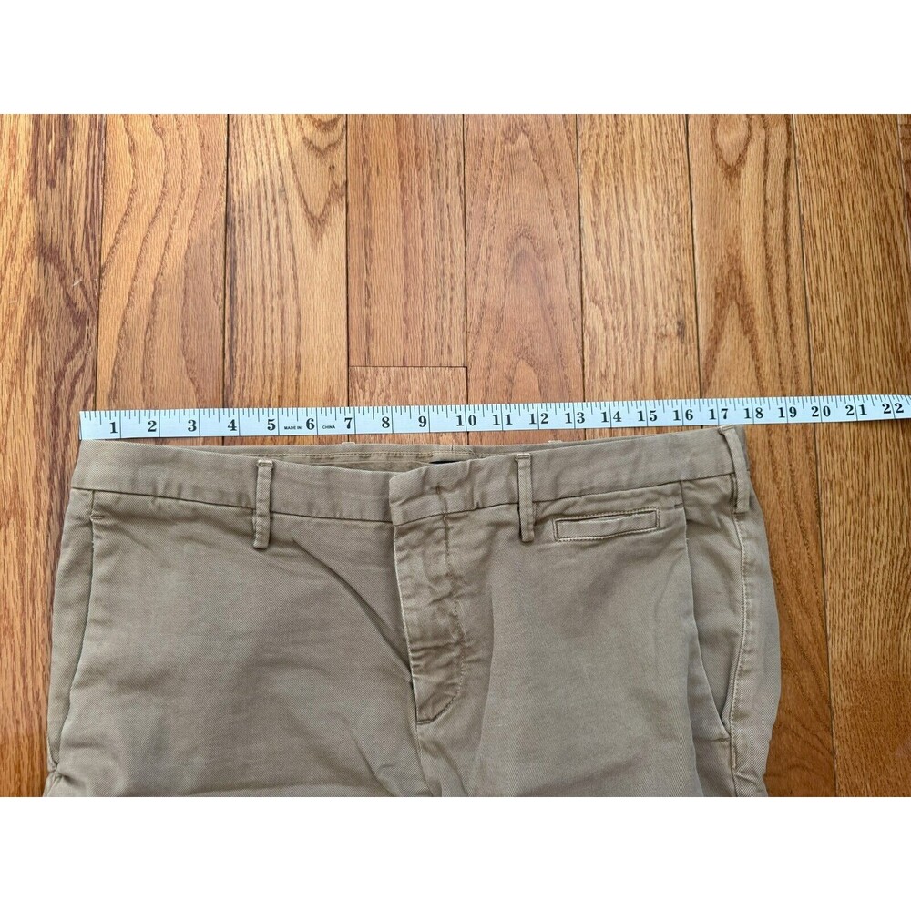 Prada Mens 34 (50) Brown Khaki Tight Fit Flat Front Canvas Straight Pants Chino - Picture 11 of 15